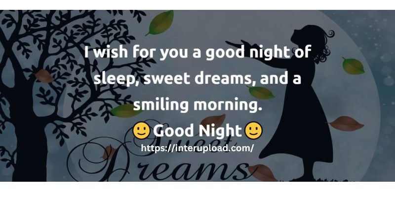 i . Wish for you a good night of sleep, sweet dreams, and a smiling morning.”